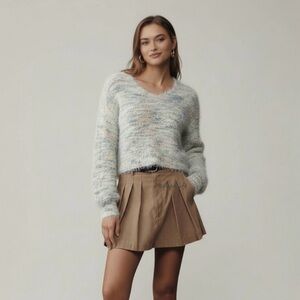 $98 Free People Gelato Fabulous Fuzzy Confetti Pullover Sweater Oversized XS